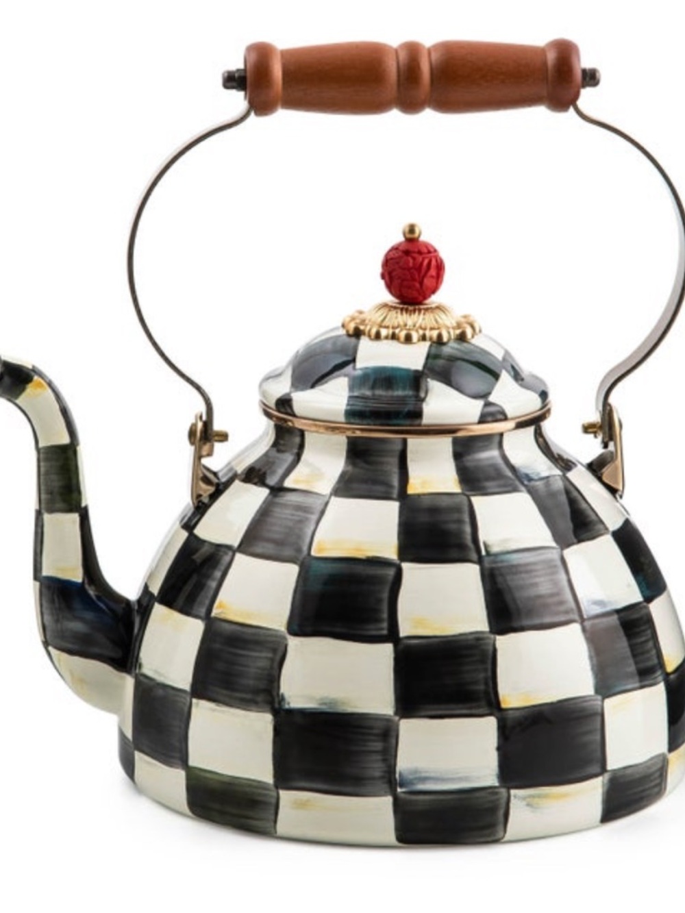☕️ MacKenzie-Childs 3 Quart Tea Kettle Courtly Check